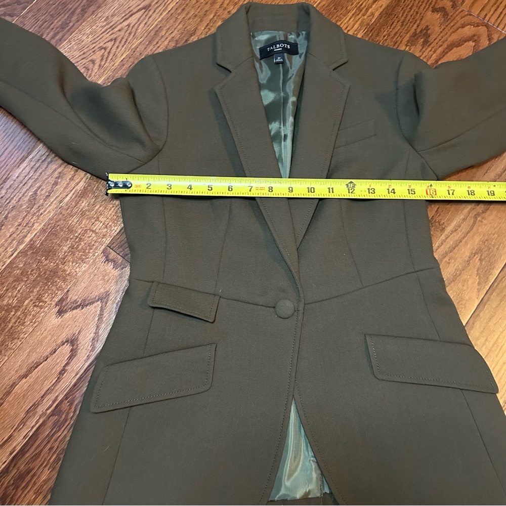 Talbots Khaki Green Blazer with Notched Lapel Size 2P - Picture 9 of 9